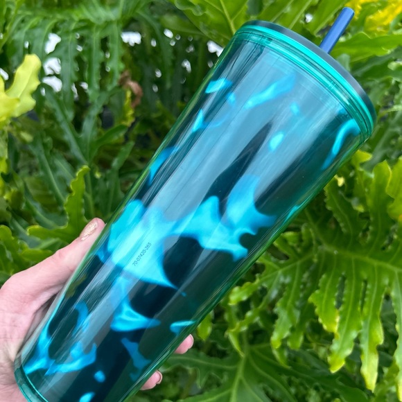 Starbucks Green Wave Cold Cup Turquoise Tumbler 24oz Venti New 2020 Animal Print - Picture 9 of 15